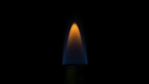 Butane gas burning on the dark Stock Footage 82192616