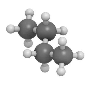 Butane, molecular model Stock Illustration