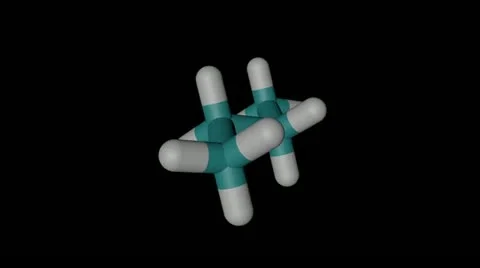 Butane molecule with alpha channel Vidéo 12830698