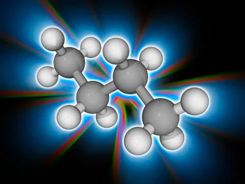 Butane organic compound molecule Stock Illustration