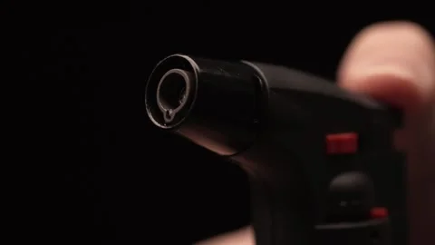 Butane Torch Lighter in Action. Stock Footage 259877152