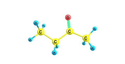 Butanone molecular structure isolated on white Stock Illustration