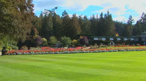Butchart Gardens From Lawn Stock Footage 33605064