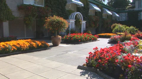 Butchart Star Pond Stock Footage 33605063