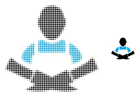 Butcher Halftone Dot Icon イラスト素材