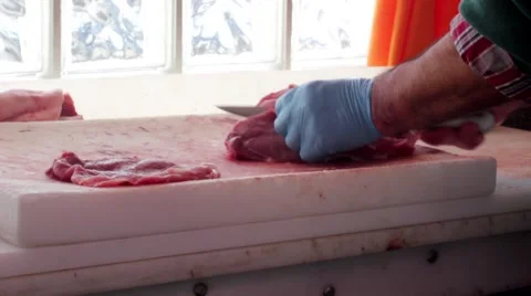 Butcher Hands, Chopping Stock Footage 47705842