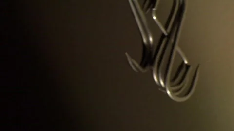 Butcher hooks moving camera horror Video stock 806433