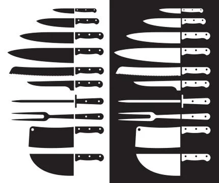 Butcher knife silhouette sharp. Vector illustrations. Stock Illustration