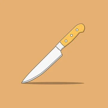 Butcher Knife Vector Icon Illustration. Kitchen Knife Vector. Flat Cartoon .. Stock Illustration