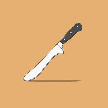 Butcher Knife Vector Icon Illustration. Kitchen Knife Vector. Flat Cartoon .. Stock Illustration