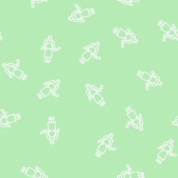 Butcher man line seamless pattern Stock Illustration