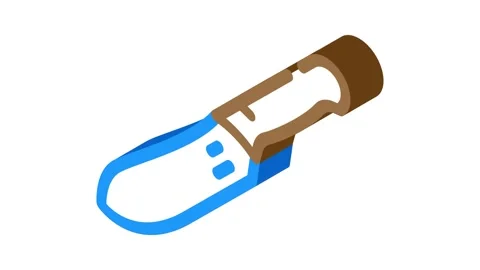 Butcher meat knife isometric icon animation Stock Footage 327294820