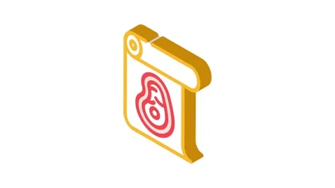 Butcher paper isometric icon animation Stock Footage 327294818