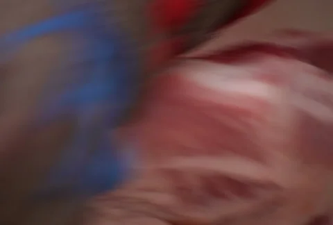 Butcher removing pig bone off ham Stock-Footage 41459582