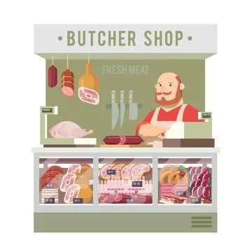 Butcher shop Stock Illustration