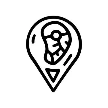 Butcher shop location line vector doodle simple icon Stock Illustration