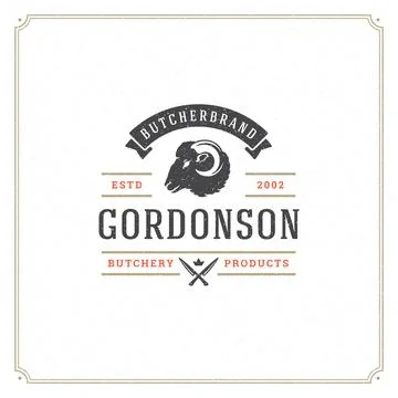 Butcher shop logo design vector illustration. Stock Illustration