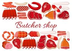 Butcher Character Vector. Classic Professional Butcher Man With