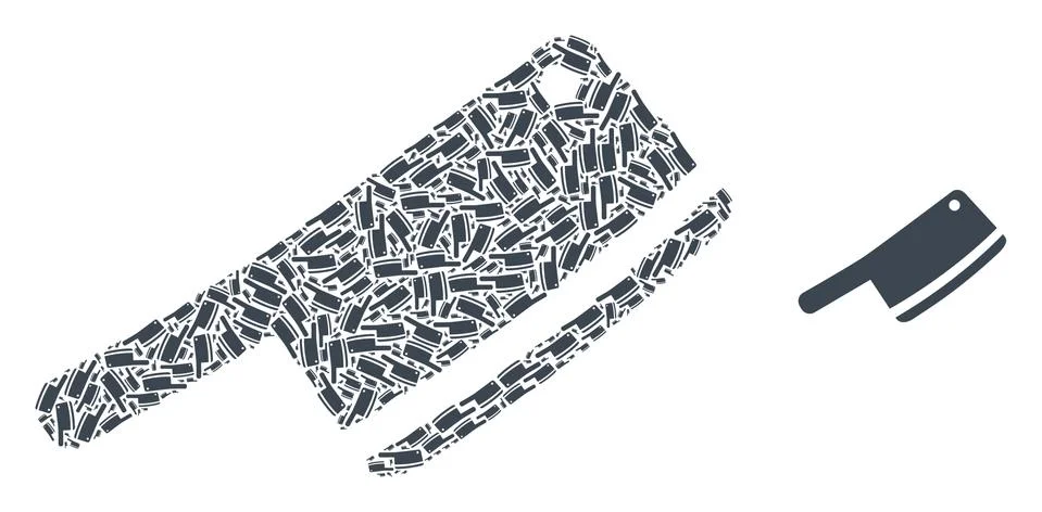 Butchery Blade Recursion Collage of Self Icons Stock Illustration