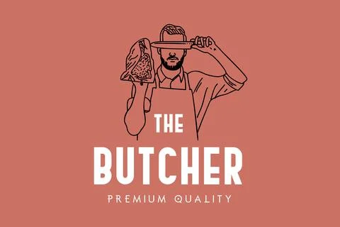 Butchery logo template. Illustrazione stock