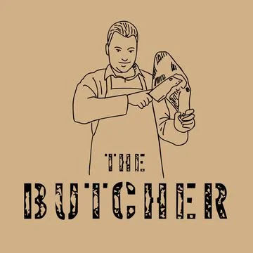 Butchery logo template. Stock Illustration