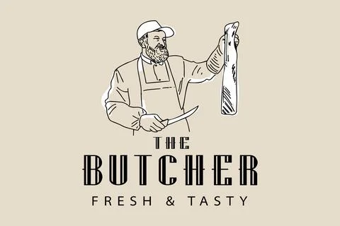 Butchery logo template. Illustrazione stock