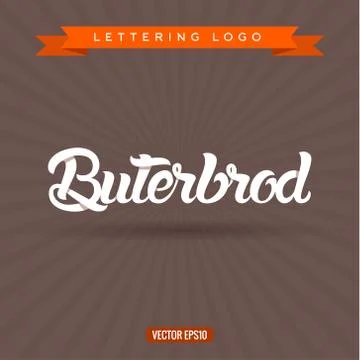 Buterbrod, text lettering logo, vector illustration Stock Illustration