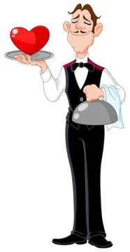 Butler with heart Illustrazione stock