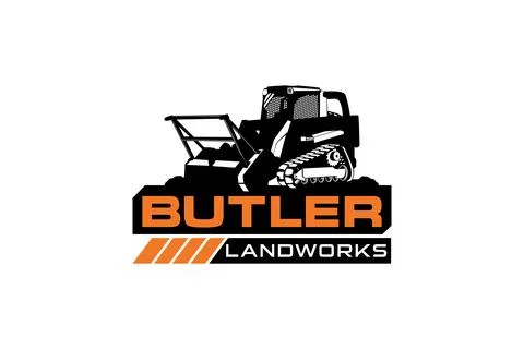 Butler logo template vector. Heavy equipment logo vector for construction c.. Stock Illustration