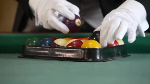 Butler prepares the billiards Stock Footage 255267459