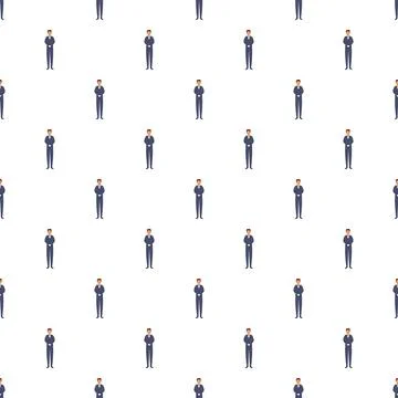 Butler repeating pattern standing in uniform background Stock Illustration