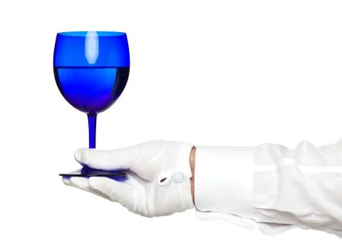 Butler serving a drink Stock Photos