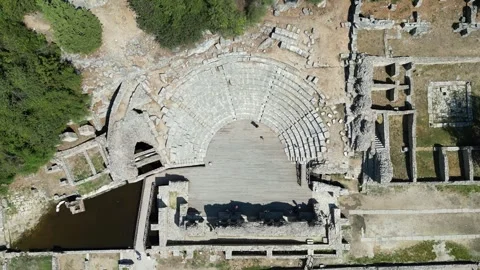 Butrint ancient city and national park. ruins of theaters, monasteries Stock Footage 328542553