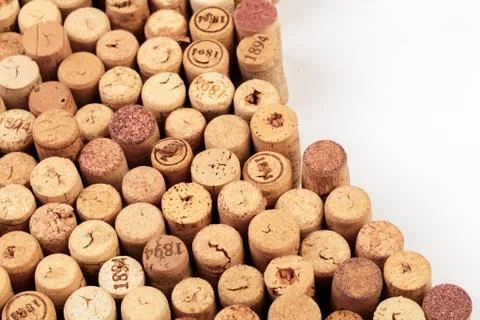 Butt ends of wine corks with white space for your own text Stock Photos