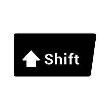 Butten, key, shift icon. Black vector graphics. Stock Illustration