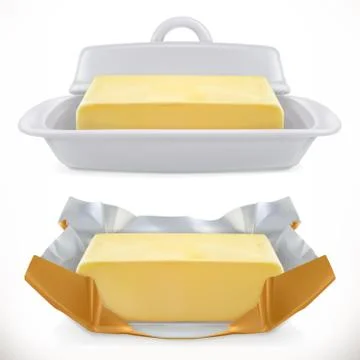 Butter. 3d realistic vector icon Stock Illustration