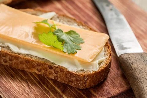 Butter and bread for breakfast Stock Photos