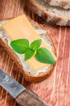 Butter and bread for breakfast Stock Photos