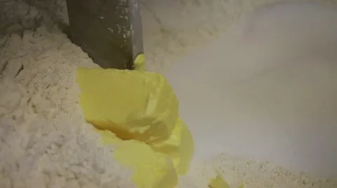 Butter and Flour mixture Stock Footage 9500256