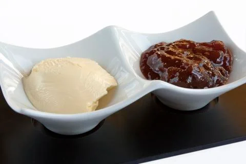 Butter and jam Stock Photos