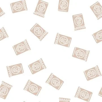 Butter avocado glyph seamless pattern Stock Illustration