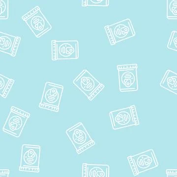 Butter avocado line seamless pattern Stock Illustration