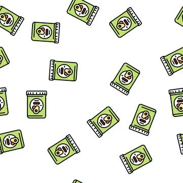 Butter avocado vector seamless pattern Stock Illustration