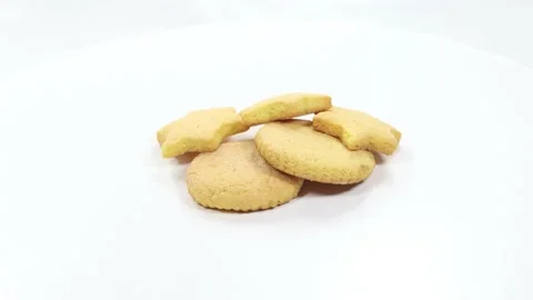 Butter baked biscuits in the shape of a star and heart Stock Footage 140669297