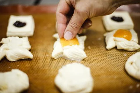 Butter baking on the pan Stock Photos
