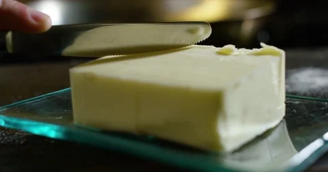 Butter Being Chopped Stock Footage 79448053