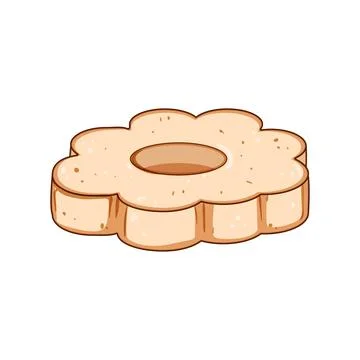 Butter biscuit cookie cartoon vector illustration Stock Illustration