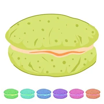 Butter biscuit cookie vector cartoon graphic Stock Illustration