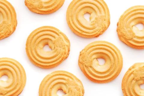 Butter biscuits background Stock Photos