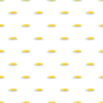Butter blocks on plates seamless pattern Stockillustratie
